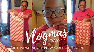 VLOGMAS DAY 11  GIFT WRAPPING  ICED COFFEE [upl. by Eenimod951]