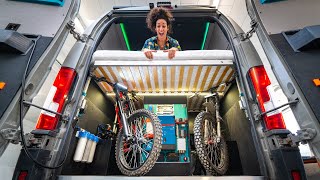 180 DIY Bed Lift for MORE Campervan STORAGE  Van Build Europe [upl. by Owain]