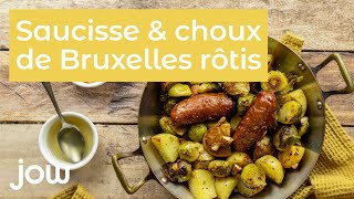 Recette saucisse fumée amp choux de bruxelles rôtis [upl. by Nelag]