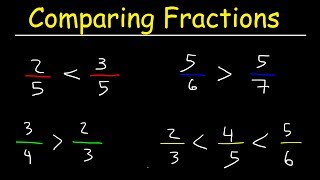 Comparing Fractions With Different Denominators [upl. by Eilssel74]