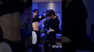 NCT 127 at SNL Korea – Johnny and Jaehyun showing their abs with Wendy [upl. by Tijnar608]