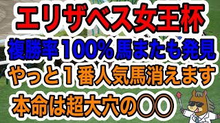 【競馬予想】エリザベス女王杯 複勝率100馬またも発見 やっと1番人気消えます 本日は超大穴の〇〇 [upl. by Adikram]