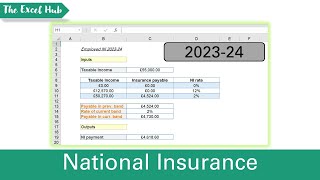 Calculate 202324 UK National Insurance In Excel  The Excel Hub [upl. by Yrannav238]