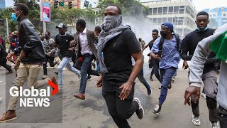 Kenya protests Police fire tear gas water cannon at antitax demonstrators [upl. by Angeline281]