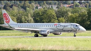 FlyNiki Embraer E190 Landing amp TakeOff at Bern Airport  Silver Fly Livery [upl. by Anderson]