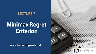 Decision Rules  Minimax Regret Criterion  Worked Example [upl. by Atteuqcaj]