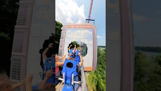 Riding SUPERMAN Roller Coaster at SIX FLAGS [upl. by Bullard]