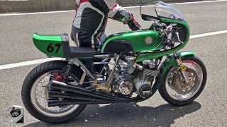 Benelli 750 Sei Corsa  how to push start iconic Italian 6cylinder motorcycle in just 3 meters [upl. by Keldah]