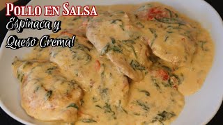 Pollo en Salsa de Espinaca y Queso Crema [upl. by Dannel360]