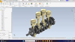 FOURCYLINDER ENGINE CAD TUTORIAL DRAWING amp ANIMATION [upl. by Baum]