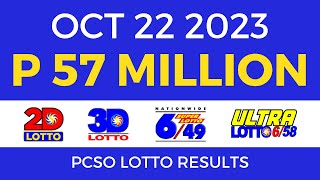 Lotto Result October 22 2023 9pm PCSO [upl. by Tarr]