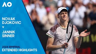 Novak Djokovic v Jannik Sinner Extended Highlights  Australian Open 2024 Semifinal [upl. by Rolyks82]