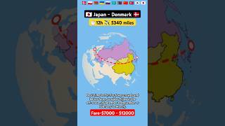 Japan to Denmark flight ✈️ route explore live flight aviation excelbytesized explore route [upl. by Corbet]