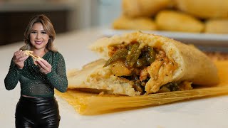 Looking for a EASY Tamal Recipe  Then try these CHEESY RAJAS TAMALES  tamales rajas con queso [upl. by Buckler29]