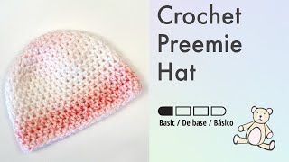 Simple Preemie Hat  Crochet Pattern Easy [upl. by Neroc]