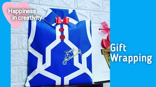 Easy Gift Wrapping Idea  How to do Shirt style gift wrap  Anniversary Gift Idea for Him  DIY Gift [upl. by Trahurn777]