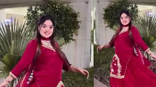 Girl in Red SatinSilk Dance with Punjabi Song [upl. by Attena686]