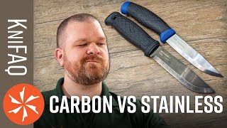 KnifeCenter FAQ 67 Carbon vs Stainless Steel  Magnacut Knife Storage More [upl. by Nettirb]