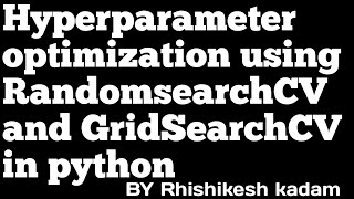 Hyperparameter tuning for Xgboost using RandomsearchCV and GridSearchCV  jupyter notebook [upl. by Garges]