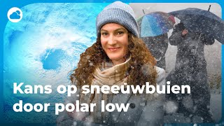 Weerbericht kans op sneeuwbuien door een polar low [upl. by Ybeloc]