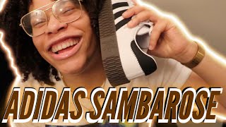 ADIDAS SAMBAROSE CLOUD WHITE UNBOXING  First impressions 😎👟 [upl. by Moselle]