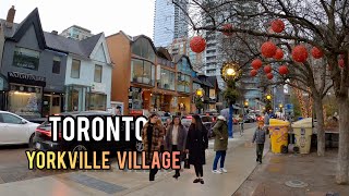 YORKVILLE Village Walking Tour Downtown Toronto Canada 4K [upl. by Notrom296]