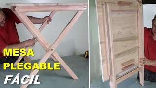 MESA PLEGABLE DE MADERA FÁCIL PASO A PASO  TUTORIAL DE CARPINTERÍA [upl. by Sorac]