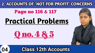 12th commerce accounts chapter 2 practical problems 4 and 5 not for profit hsc [upl. by Ternan]