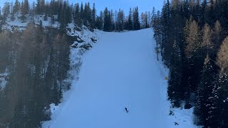 Final part of the Thoni ski Slope in Chiesa Valmalenco the big wall 👍 [upl. by Ardnusal]