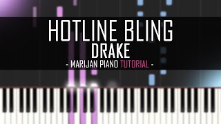 How To Play Drake  Hotline Bling  Piano Tutorial  Sheet Music [upl. by Jamey]