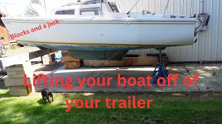 Lifting your boat off of your trailer EP 102 Catalina 22 [upl. by Ahseikram]