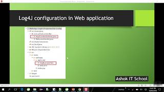 Log4J configuration in java web application  Part  4  Online Training  Ashok IT [upl. by Jaela]