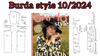 Burda style 102024  full preview and complete line drawing ♥️ [upl. by Llekim169]