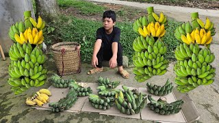 The orphan boy picked bananas to sell and splinted the house frame and door frame to make it sturdy [upl. by Analeh]