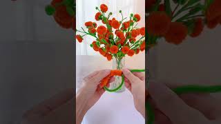 Making persimmon using Pipe Cleaners diy craft decorations pipe cleaner handmade shorts [upl. by Fleeman]