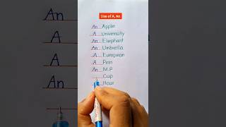 Use of A An  A An Uses  Indefinite Articles uses shortvideo [upl. by Burford722]