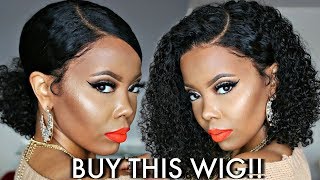 WHAT WIG MOST NATURAL CURLY LACE WIG NO BABY HAIR BEGINNER FRIENDLY PRE PLUCKED HAIRLINE TASTEPINK [upl. by Yenatirb]