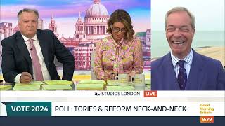 GE2024 Nigel Farage destroys GMB presenter questions 18Jun24 [upl. by Kelci767]