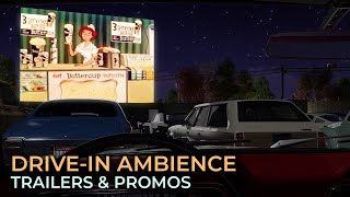 DriveIn Movie Theater Ambience  Nostalgic Screen Mix  Movie Trailers  Intermission Ads [upl. by Erde]