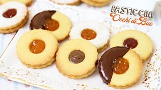 PASTICCINI OCCHI DI BUE FATTI IN CASA Ricetta facile e tanti gusti  Butter biscuits [upl. by Gwendolen358]