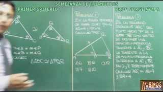 SEMEJANZA DE TRIANGULOS PRIMER CRITERIO [upl. by Nodnerb357]