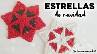 CÓMO TEJER ESTRELLA DE NAVIDAD A CROCHET tutorial paso a paso tejer estrella a crochet con relieve [upl. by Juanita]