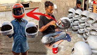 How to Make Motorbike Helmet  Interesting Process  complete video [upl. by Nivrehs]