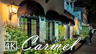 4K 🎄CarmelbytheSea  California  Evening Walking Tour [upl. by Lepp]