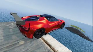 voiture qui saute le plus loin youtube beamng drive [upl. by Kamerman]