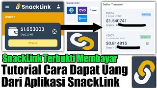 SnackLink Terbukti Membayar  Cara Dapat Uang Dari Snack Link PonselHarian Website Penghasil Uang [upl. by Estel]