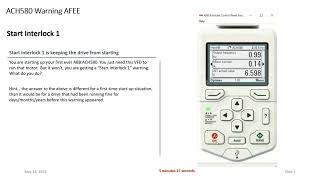 ABB ACH580 VFD Video alarm AFEE Start Interlock 1 [upl. by Dionysus]