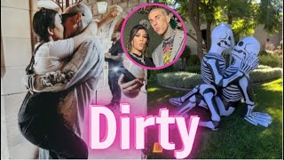 Kourtney Kardashian and Travis Barker slammed for ruining Halloween with VERY sexy decorations [upl. by Critchfield519]