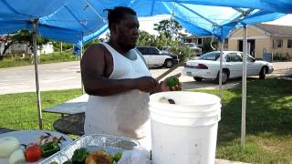 Steven making a conch salad in Eluethera Bahamas Part 1 of 2 [upl. by Iman821]