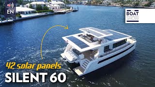 ENG SILENT YACHTS 60  Solar Panel Full Electric Yacht Review  The Boat Show [upl. by Enehs388]